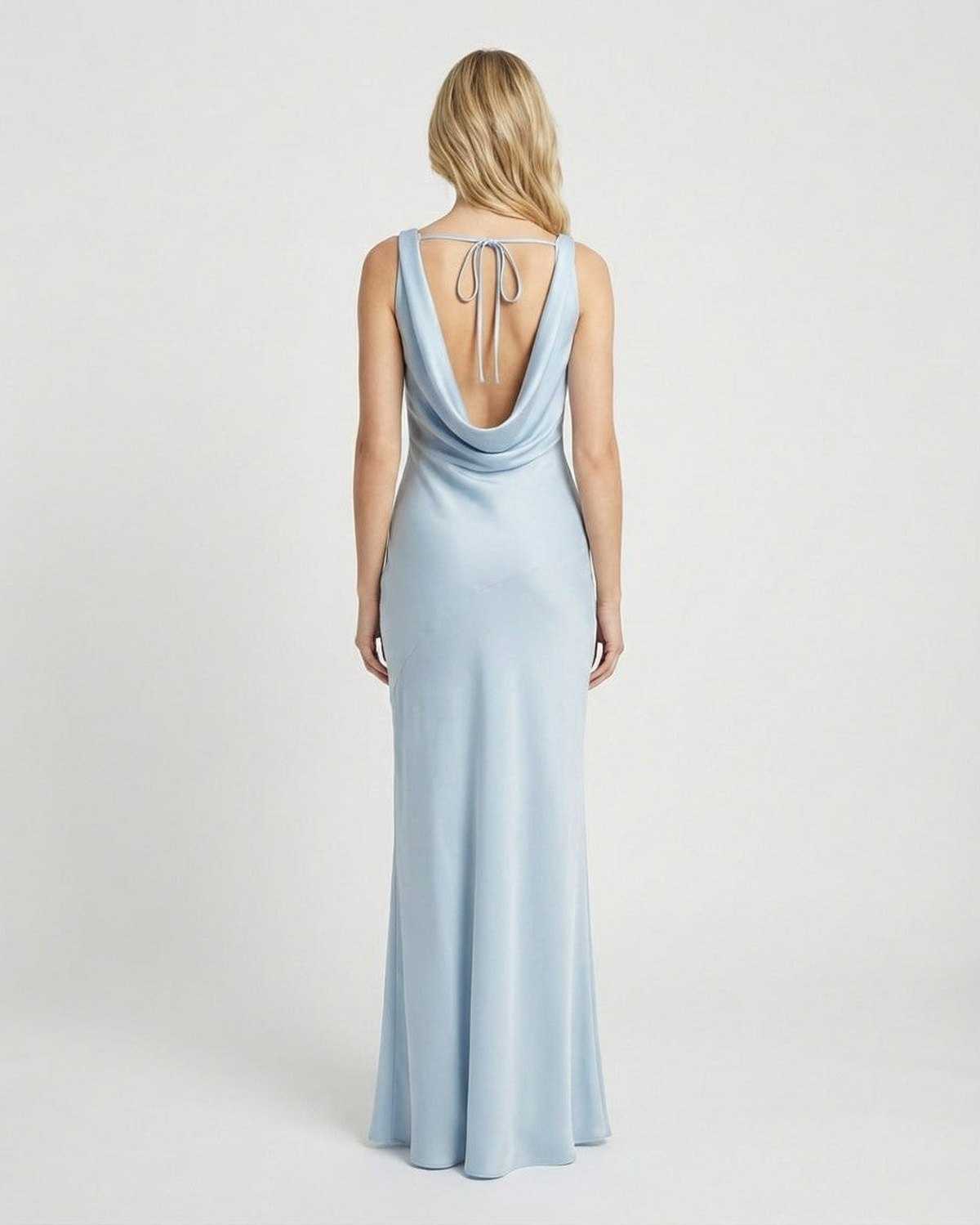 Robe longue bleu céleste