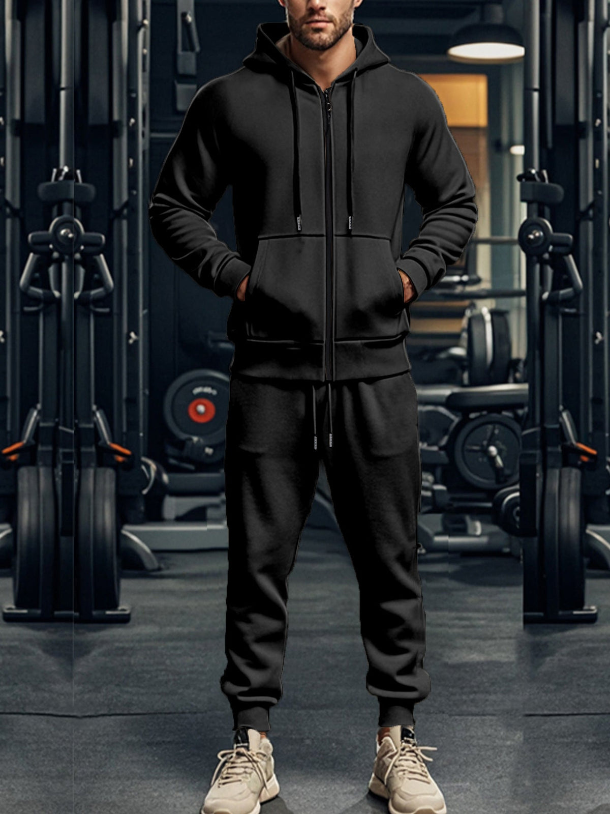 Completo Uomo con Felpa Zip e Pantaloni Jogger
