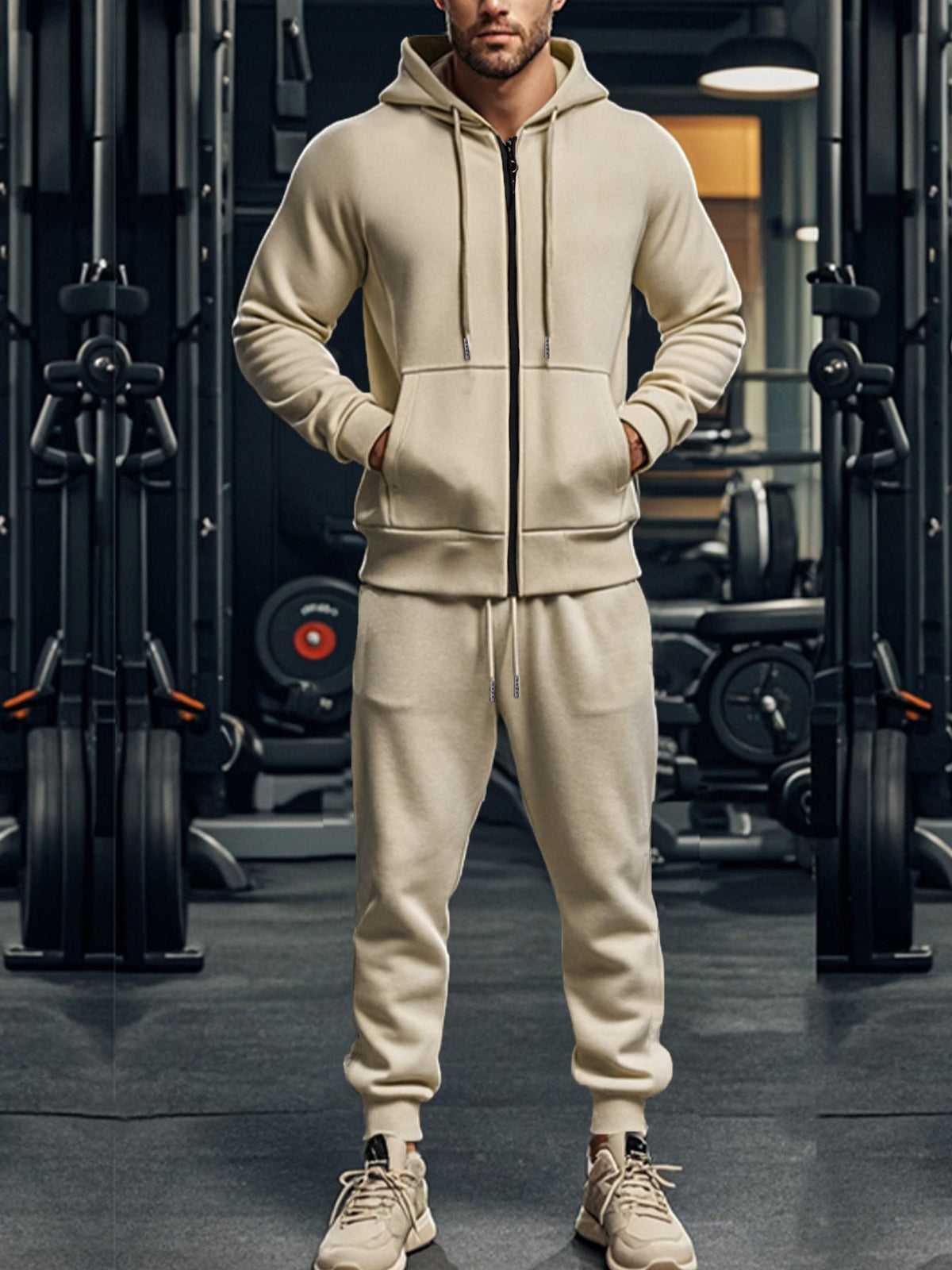 Completo Uomo con Felpa Zip e Pantaloni Jogger