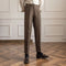 Elegant Men's High-Waisted Trousers with Double Pleat and Straight Leg