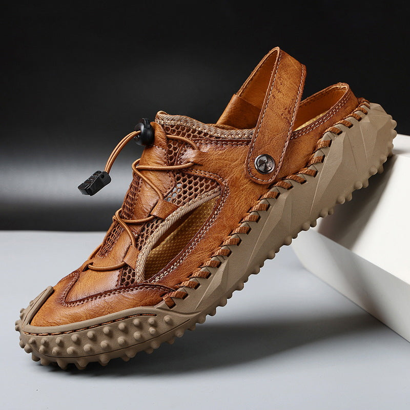Herresandaler med lukket tå og bagrem