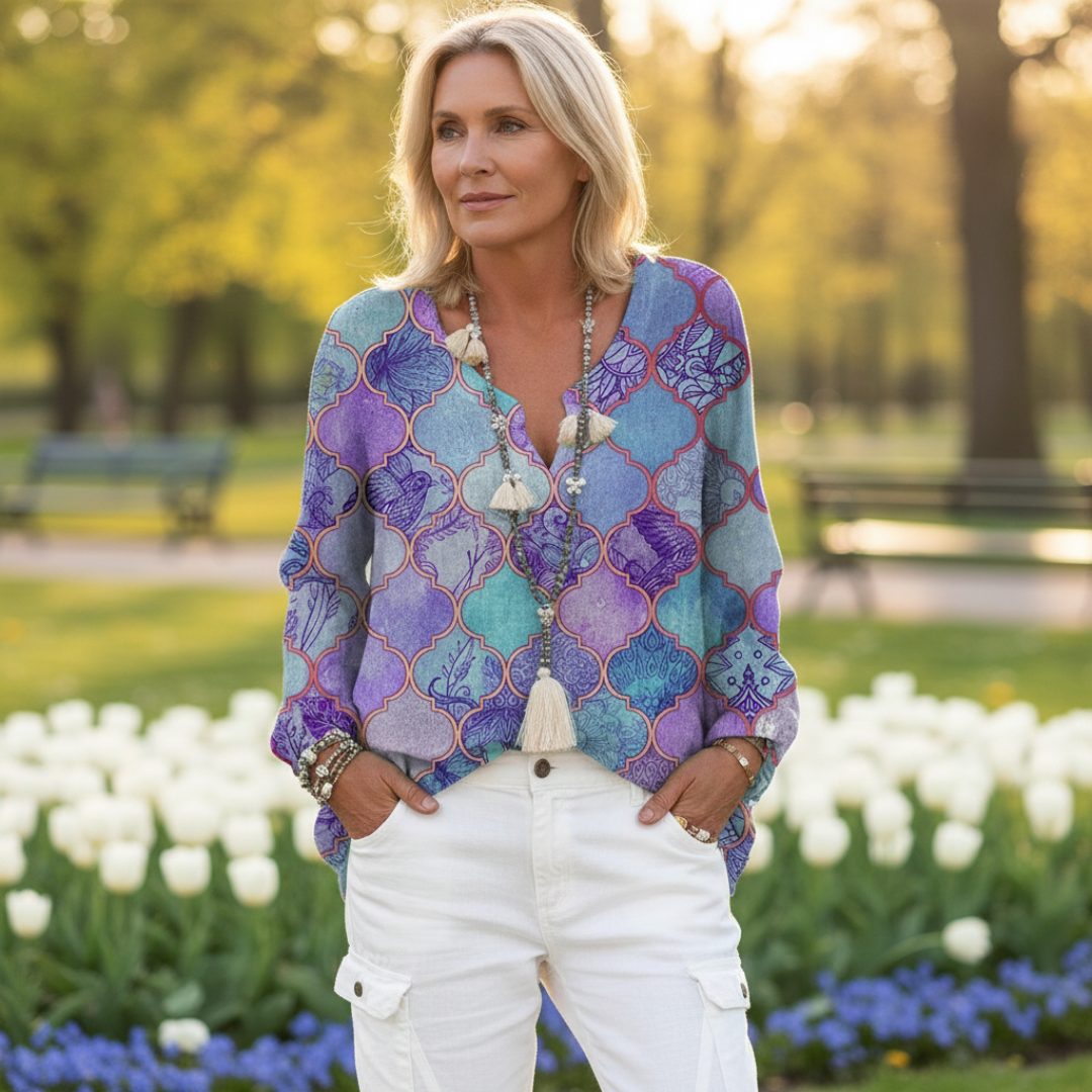 Camila | Chemise en Lin Femme avec Boutons et Coupe Longue