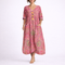 Vestido maxi bohemio para mujer con bordados y mangas tres cuartos