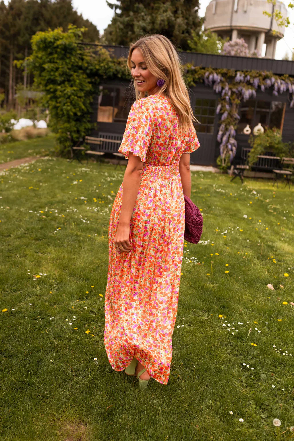 Women's Long Floral Dress with V-Neck – Elegant and Casual Summer Dress