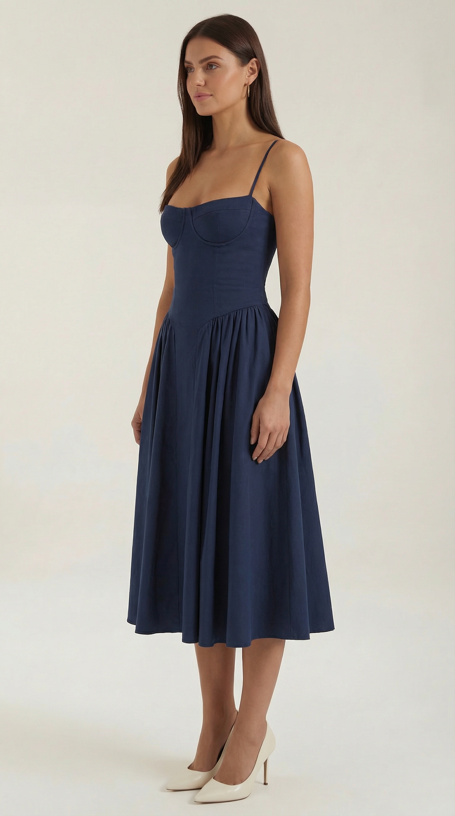 Vestido midi Odette con corpiño