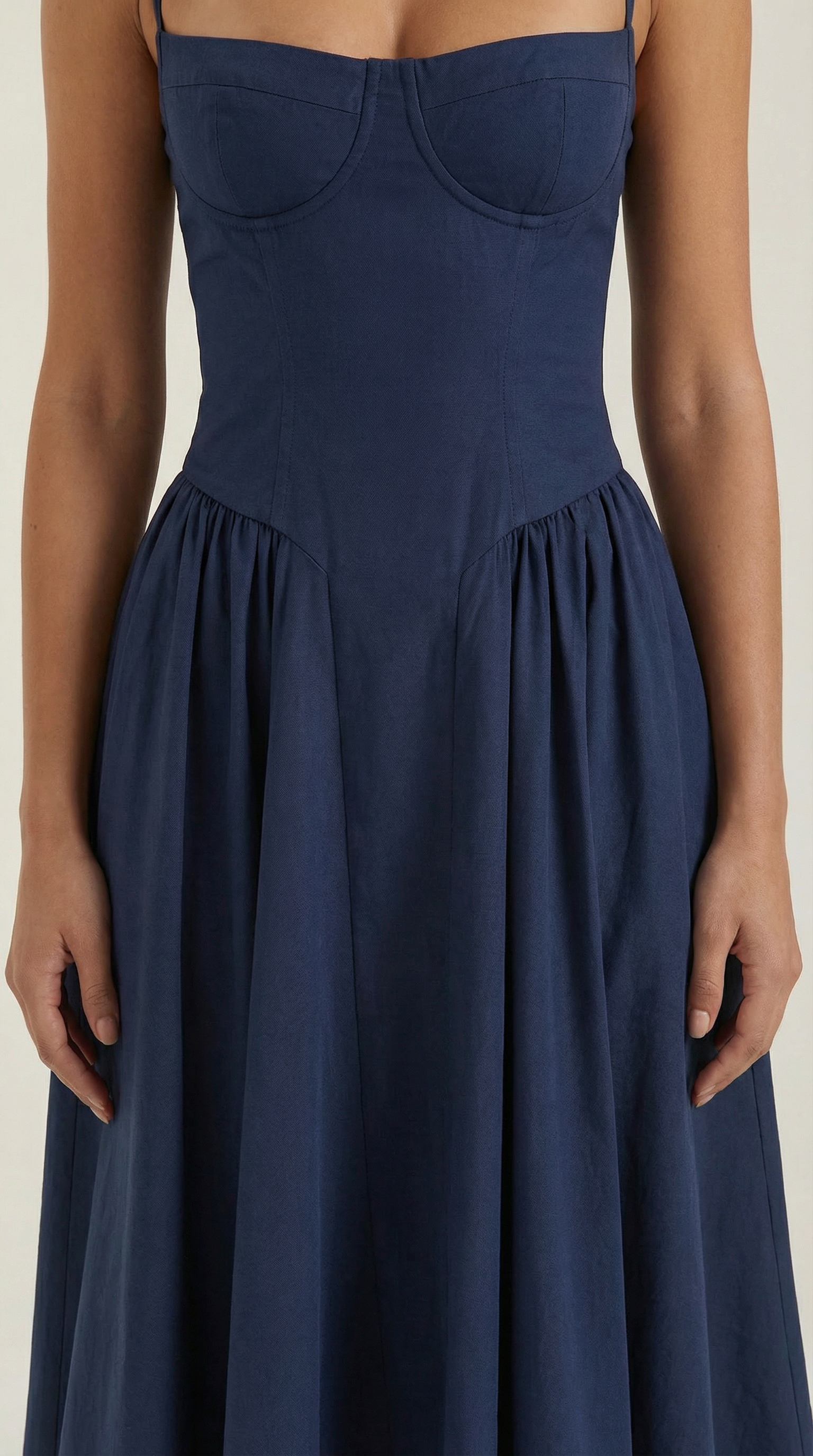 Vestido midi Odette con corpiño