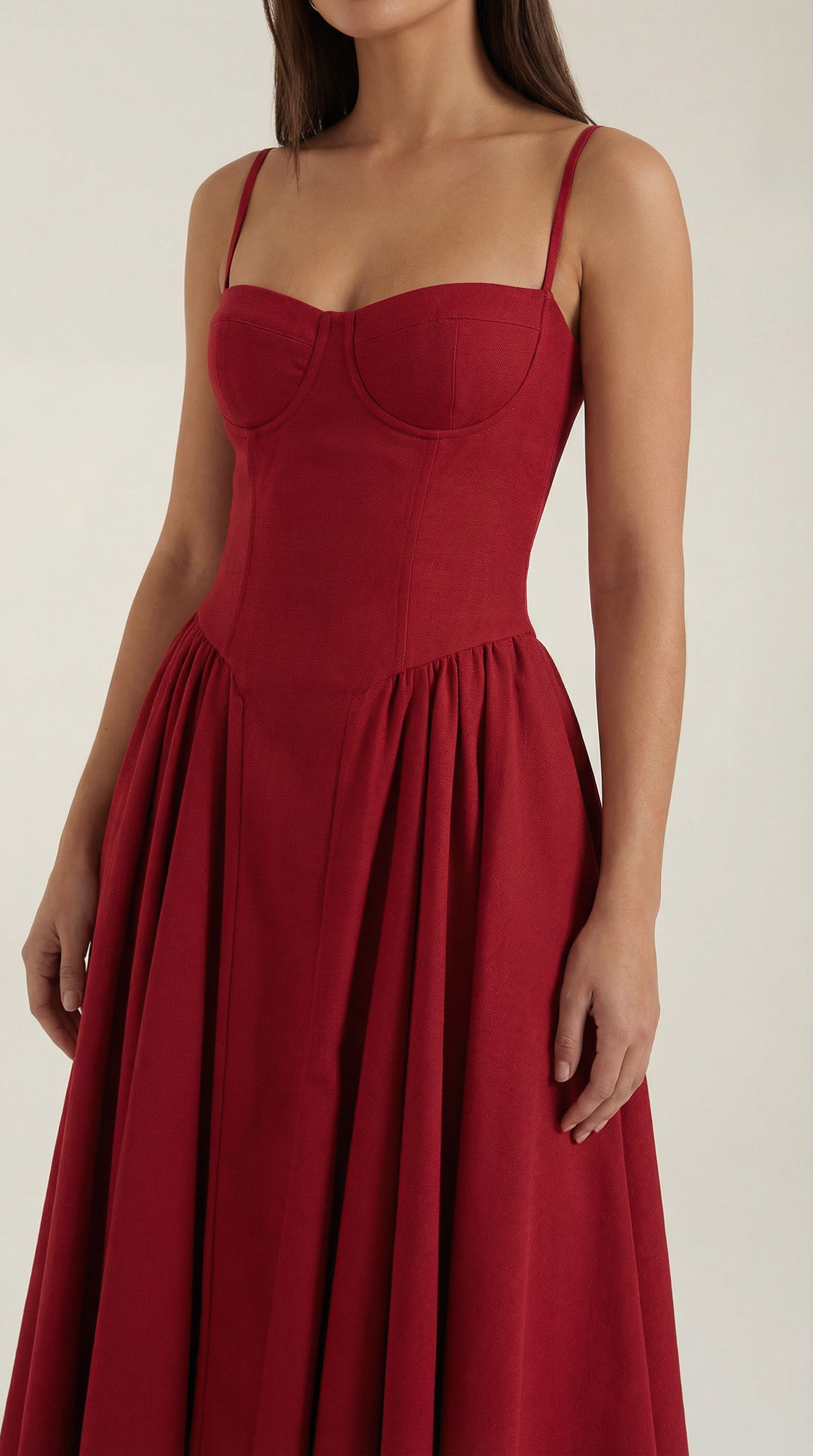 Vestido midi Odette con corpiño