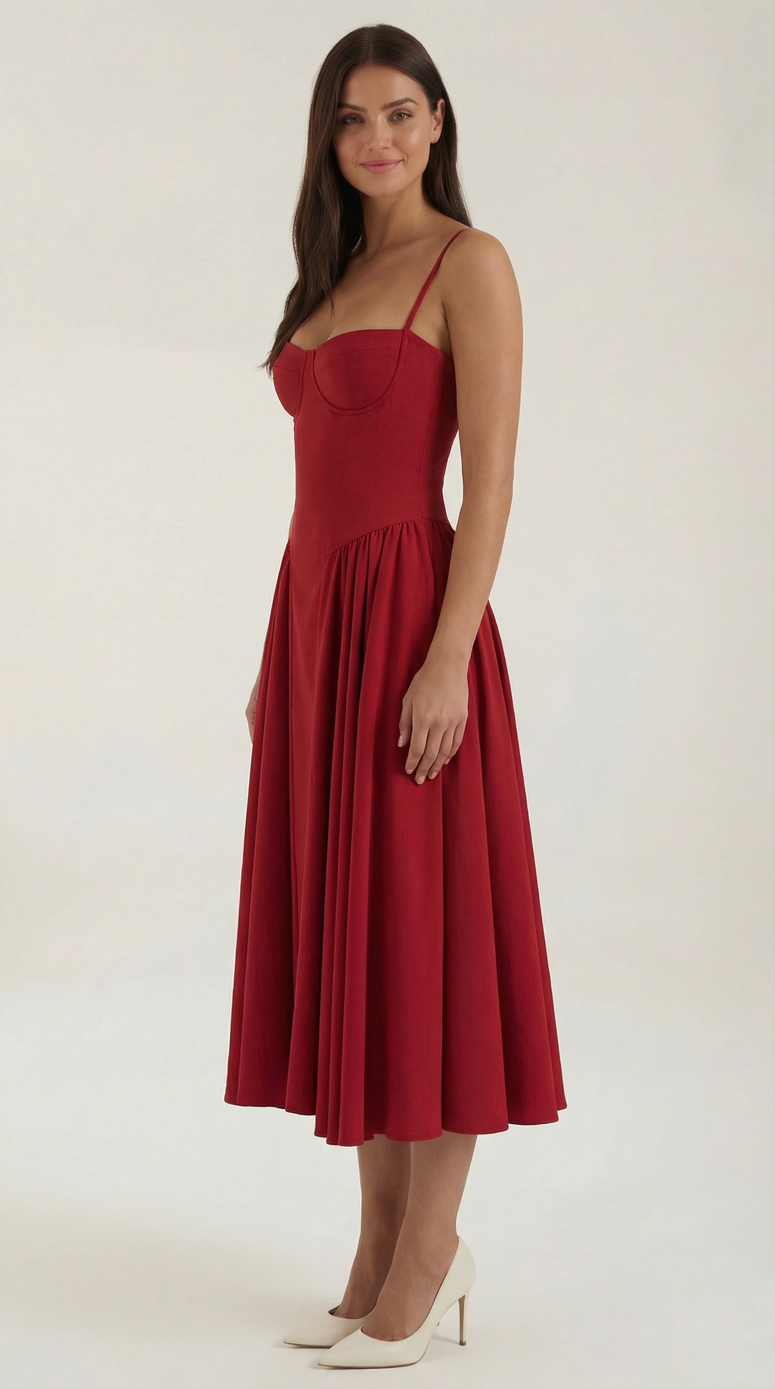 Vestido midi Odette con corpiño