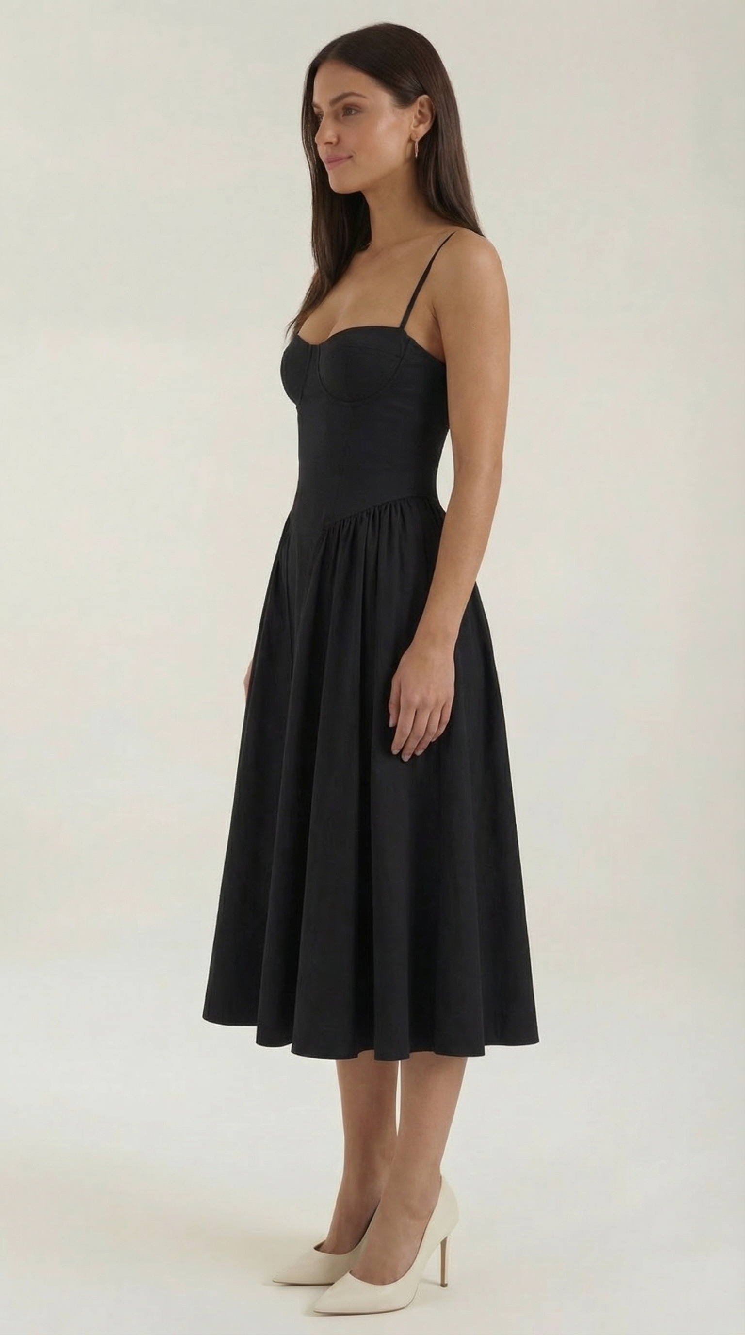 Vestido midi Odette con corpiño