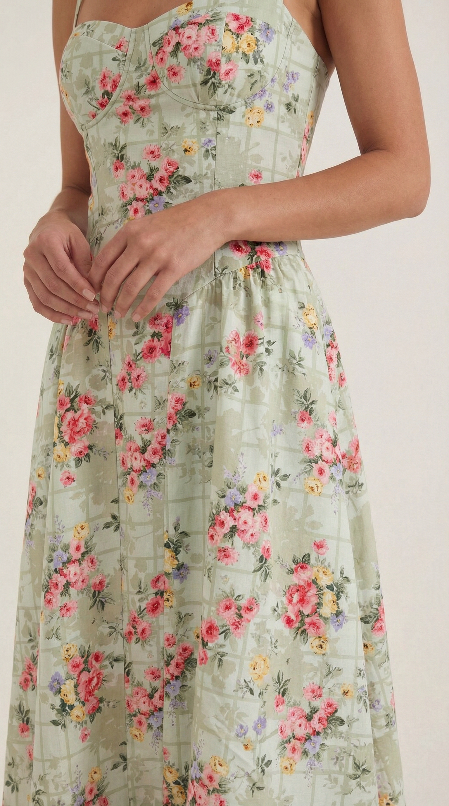 Vestido midi Odette con corpiño