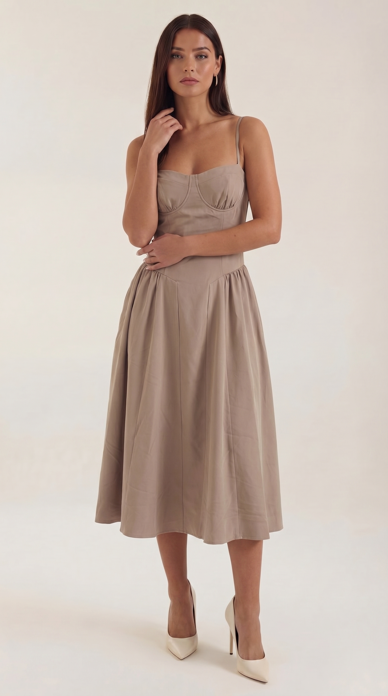 Vestido midi Odette con corpiño