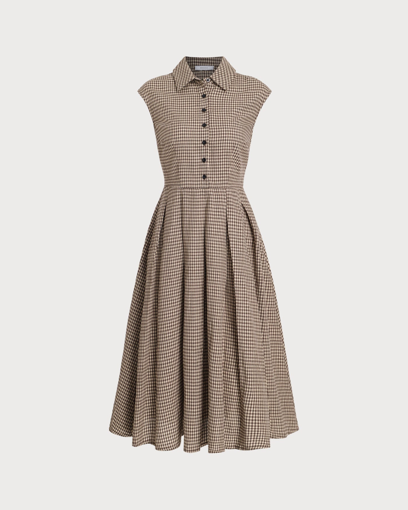 Pleated Cotton Midi Day Dress