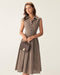 Pleated Cotton Midi Day Dress