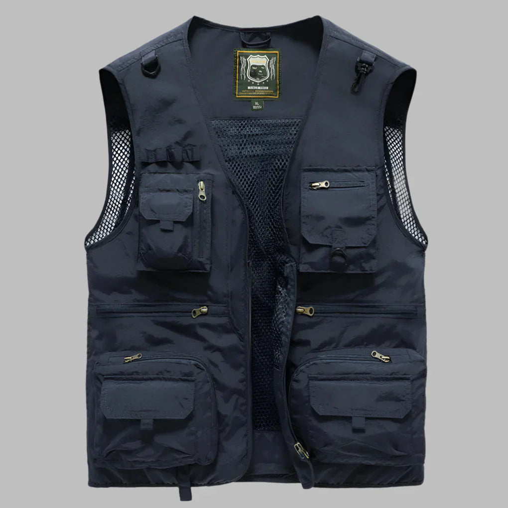 Gilet utility uomo multitasche senza maniche