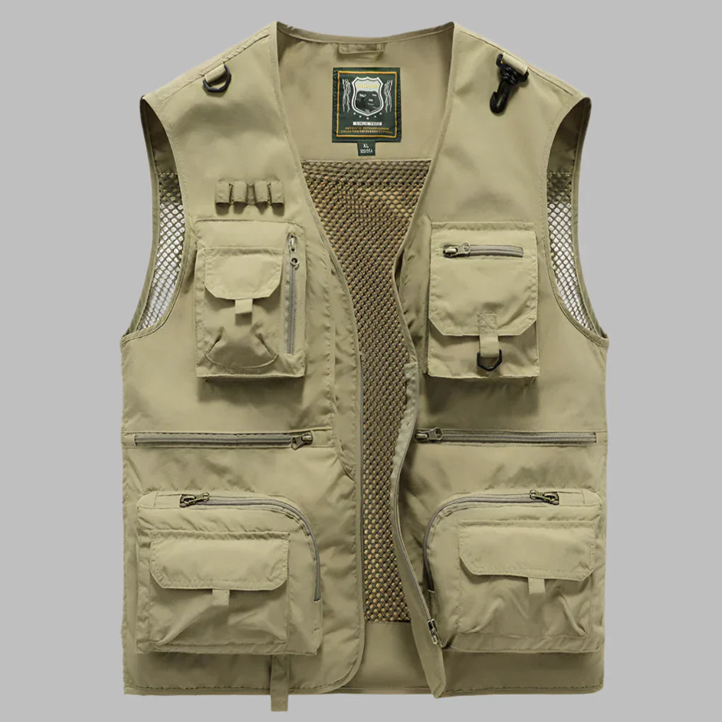 Gilet utility uomo multitasche senza maniche
