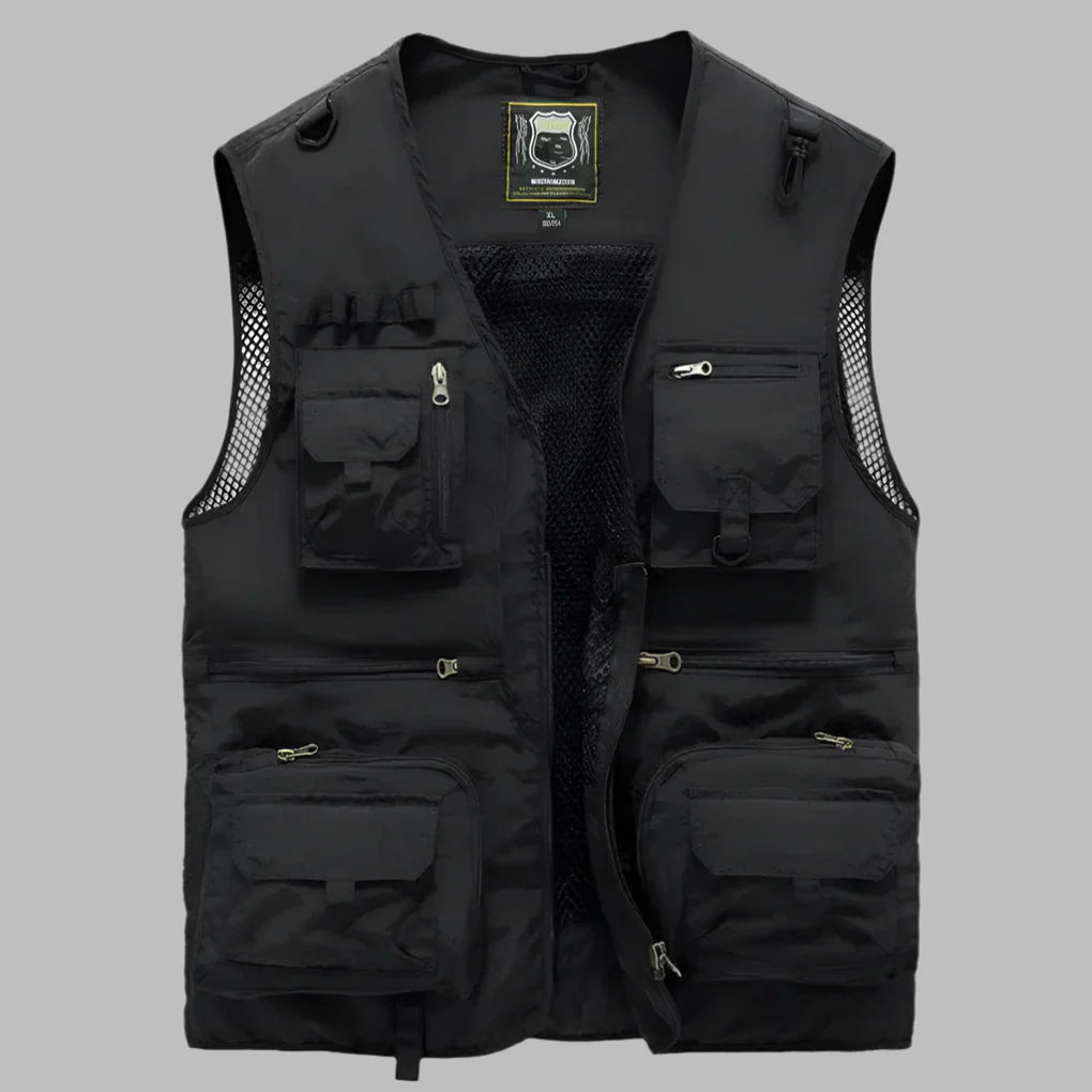 Gilet utility uomo multitasche senza maniche