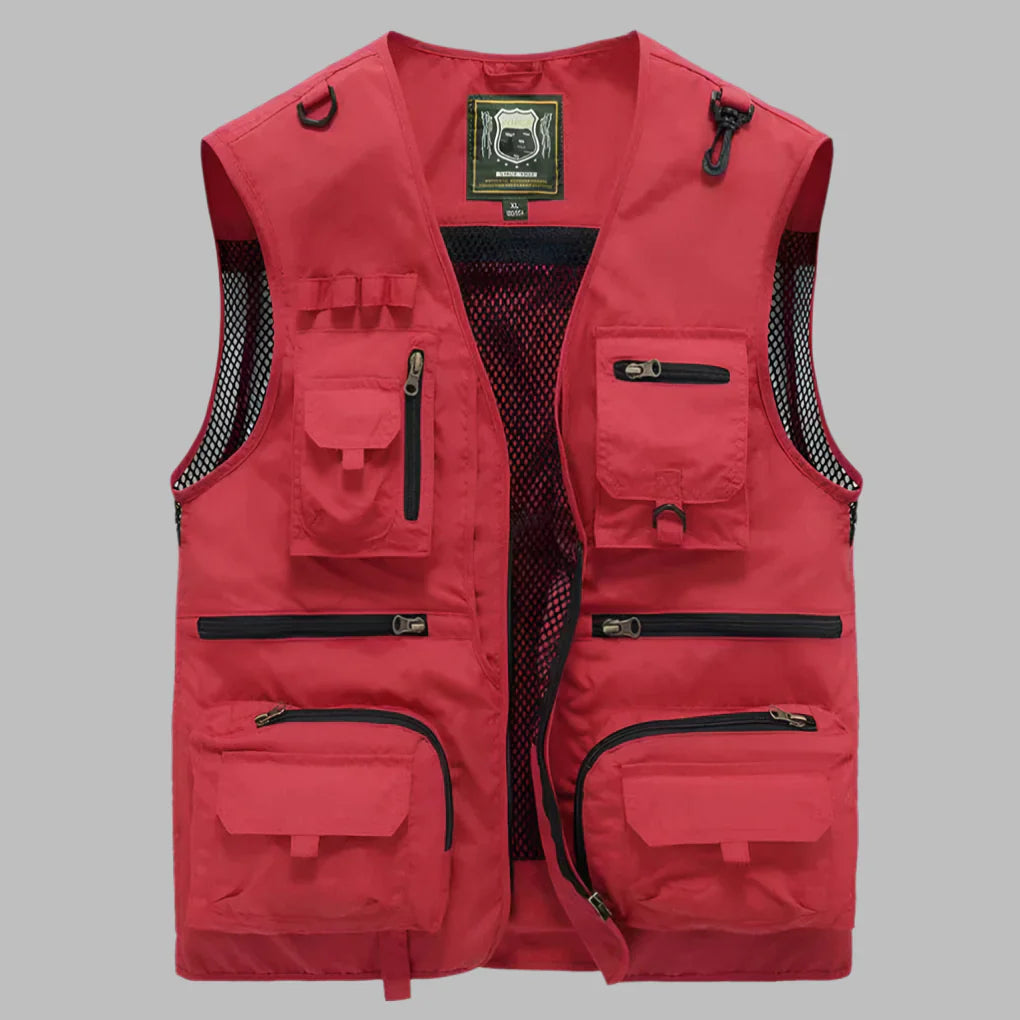 Gilet utility uomo multitasche senza maniche