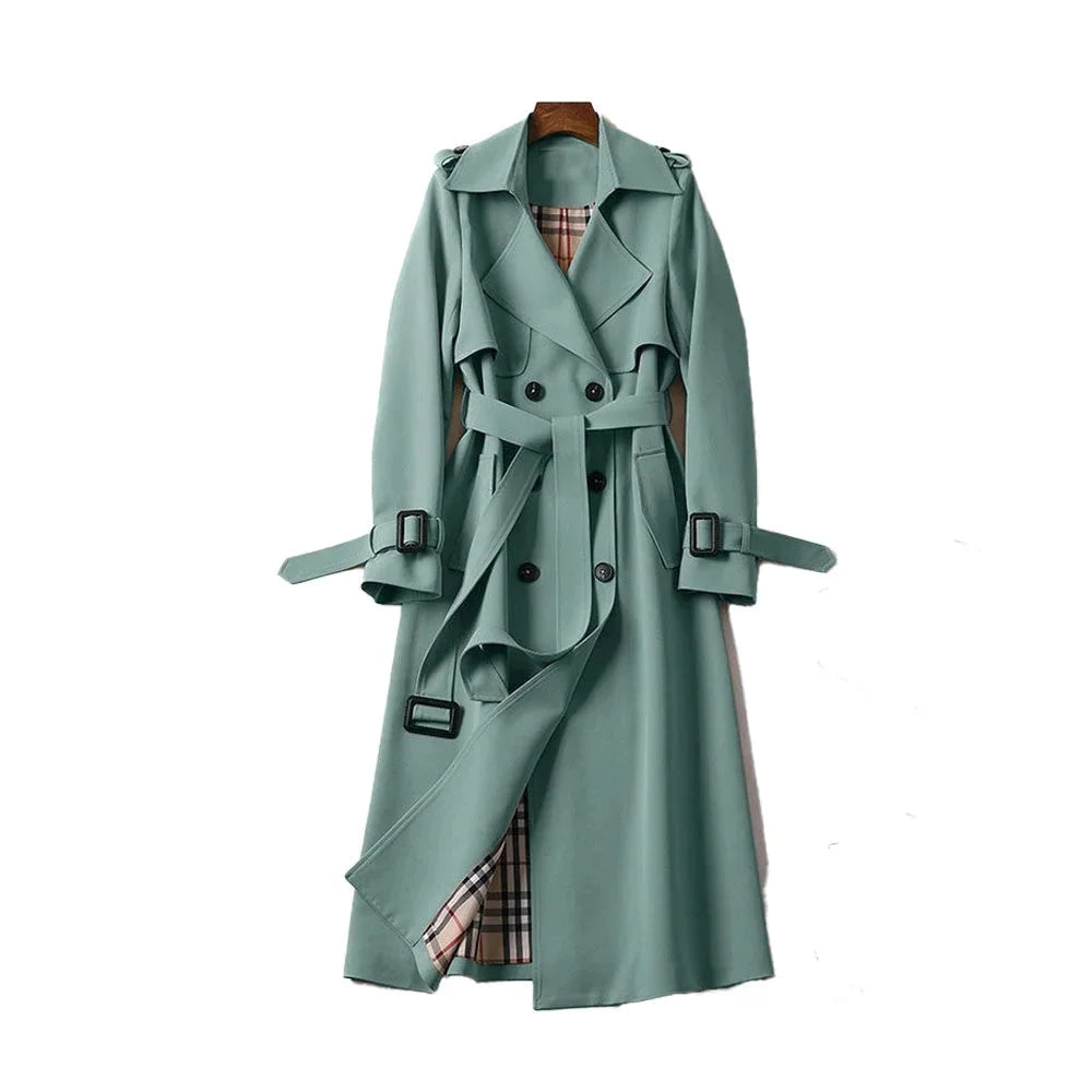 Trench Donna Doppiopetto con Cintura e Colletto Classico