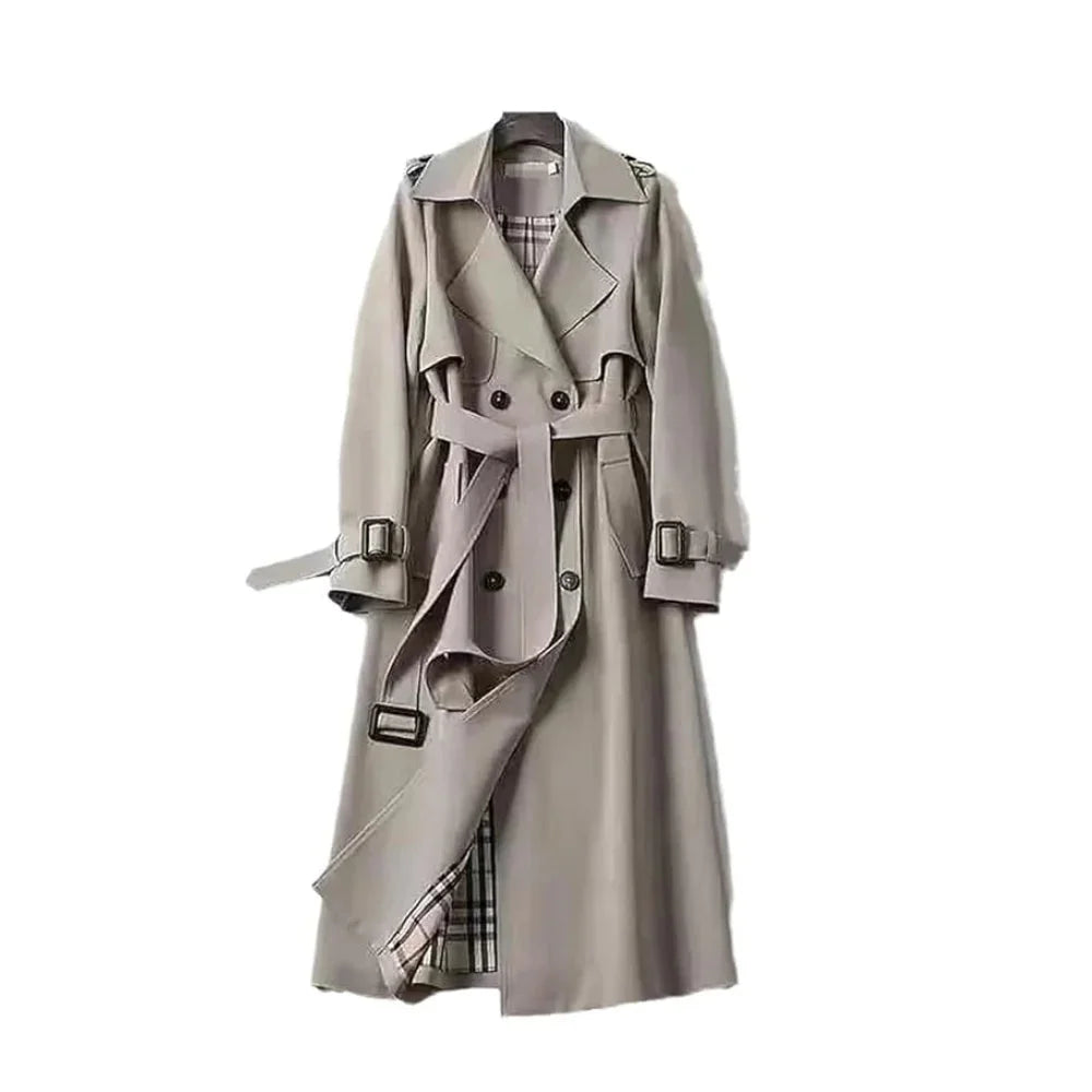 Trench Donna Doppiopetto con Cintura e Colletto Classico