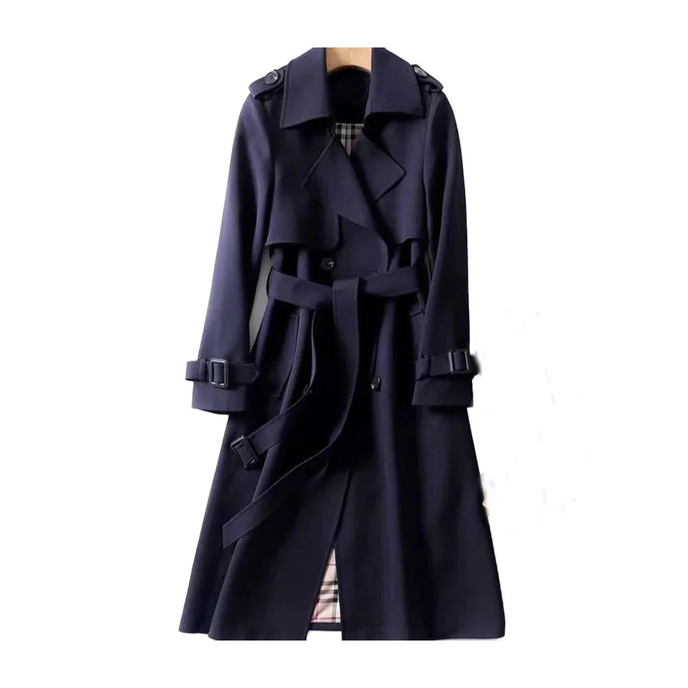 Trench Donna Doppiopetto con Cintura e Colletto Classico