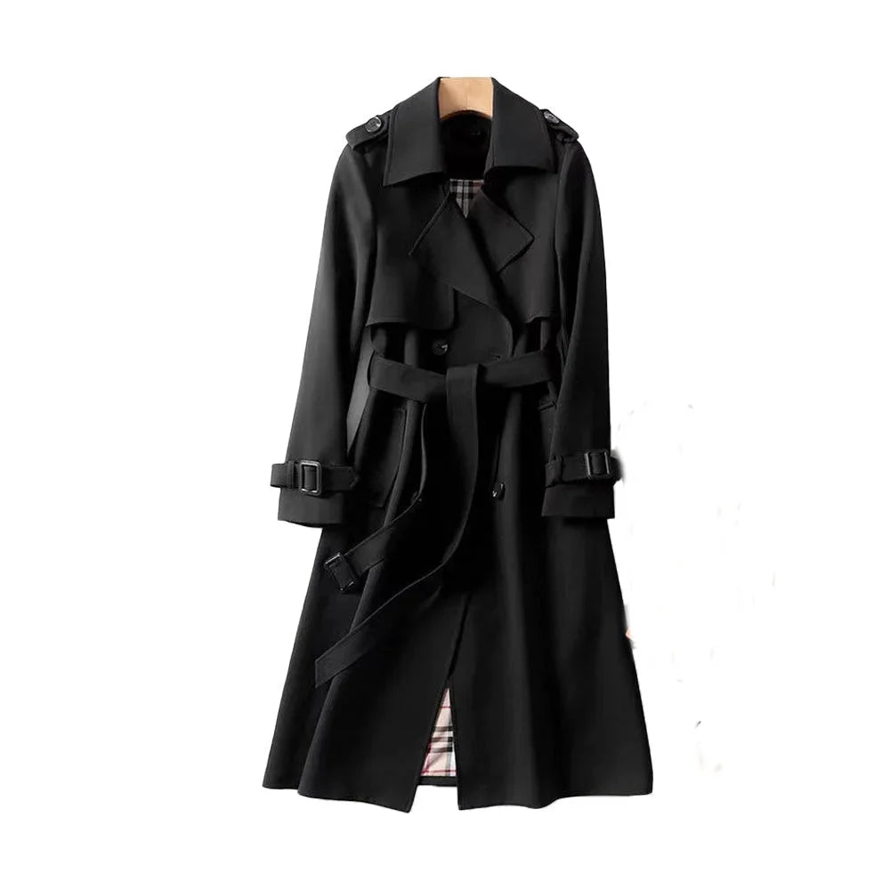 Trench Donna Doppiopetto con Cintura e Colletto Classico