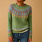 Maglione Donna Lavorazione Jacquard con Motivo Nordico