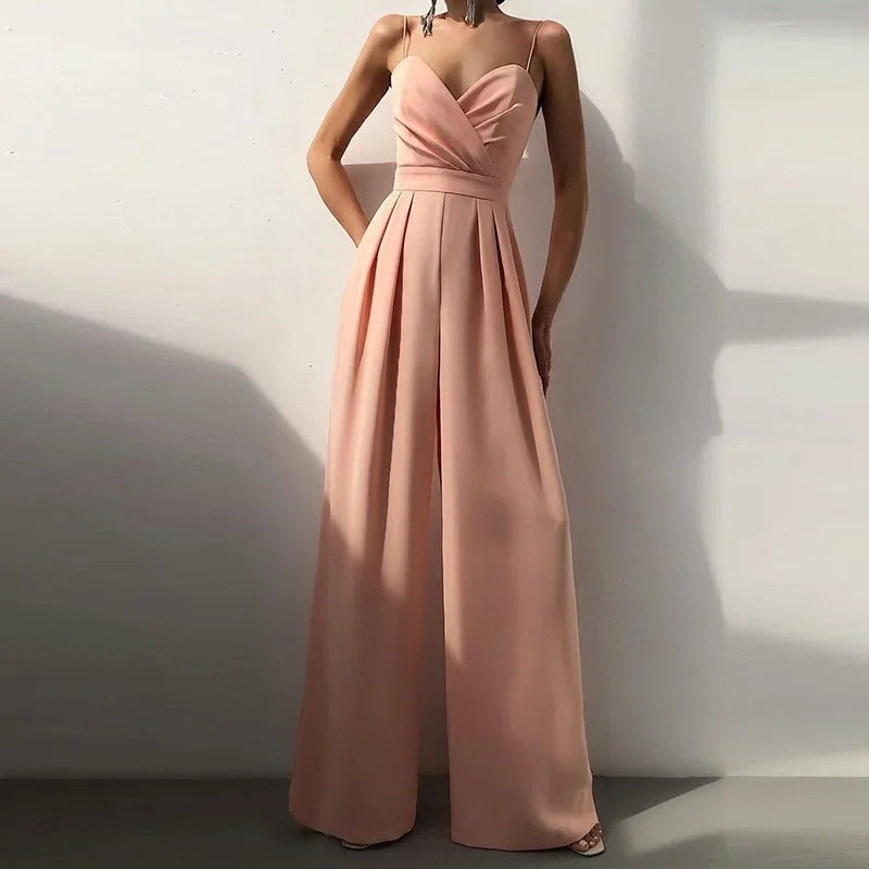 Women's Wide-Leg Jumpsuit with Thin Straps